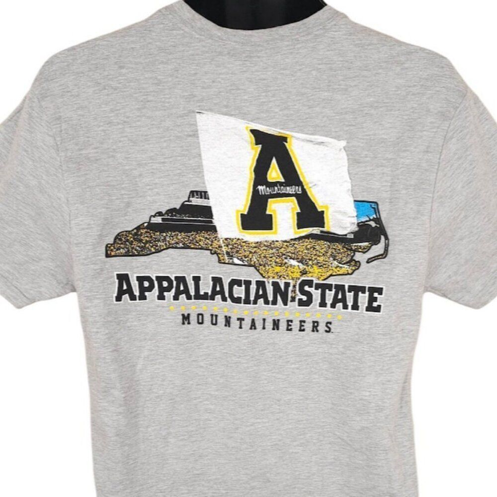 Appalacian State Mountaineers T Shirt Mens Size Medium Gray NCAA University